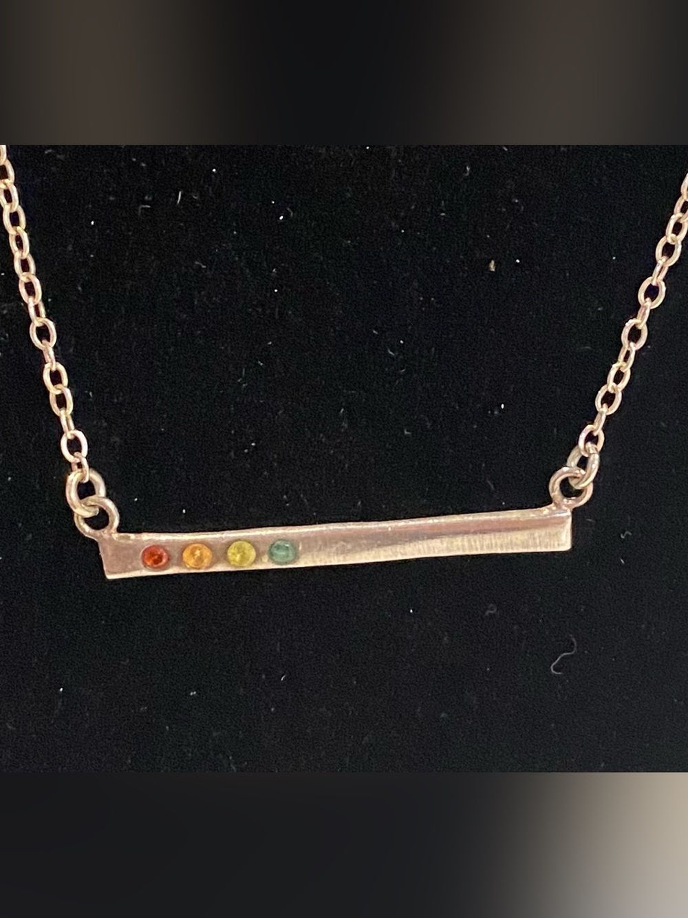 Lisa Leonard 925 Cross Bar Birthstone Necklace 4 Stone Dainty Chic whimsy